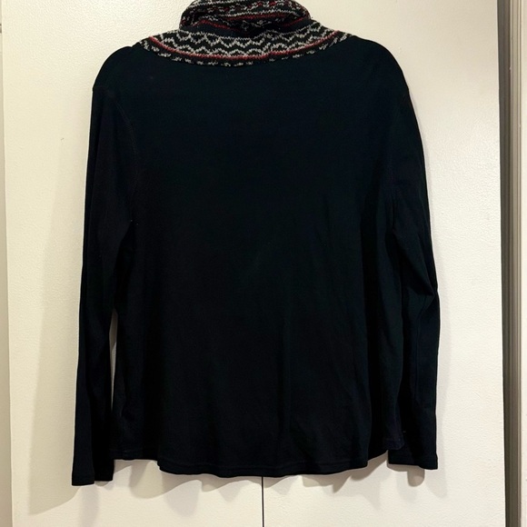 Chaps Black and Red Cowl Neck Sweater with Nordic Design - Picture 6 of 7